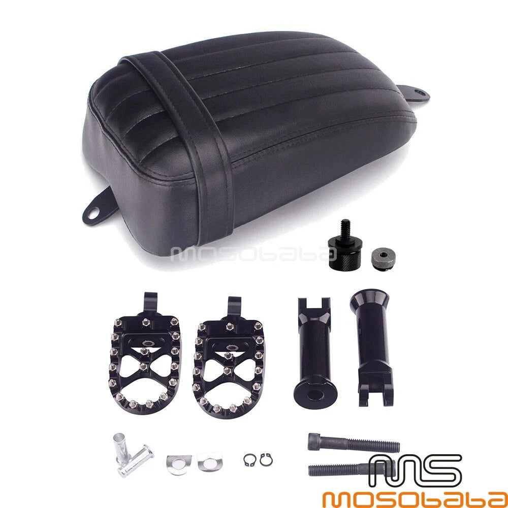 Rear Passenger Seat Cushion & Foot Pegs for Harley FXBRS FLHCS FLFB FLFBS (2018-2023)