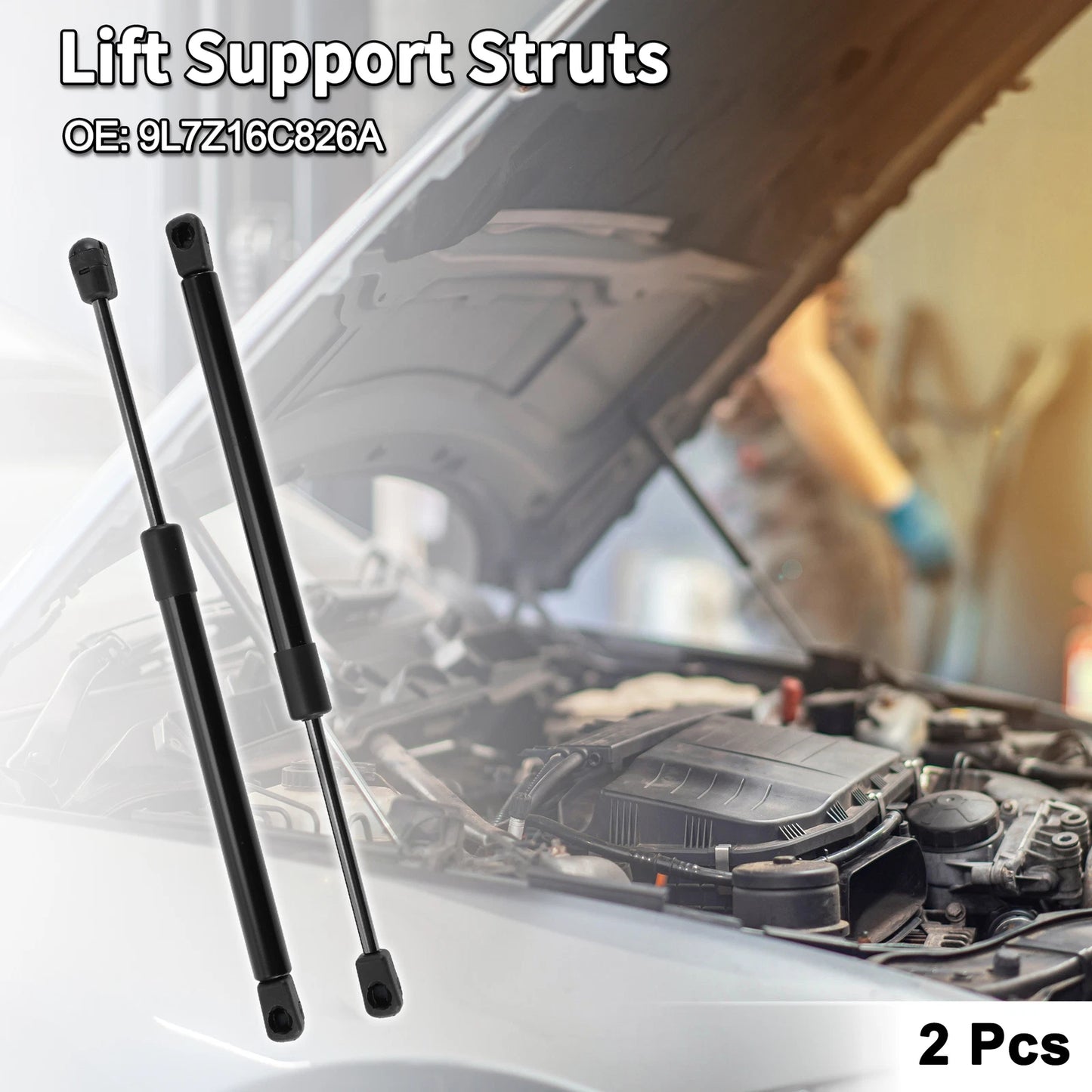 2X Front Hood Lift Supports Struts No. 9L7Z16C826A for Chevrolet Corvette (1997–2004)