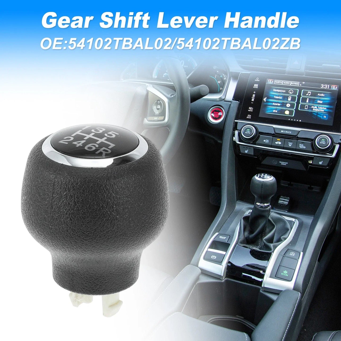 Gear Shift Knob for Honda Civic 2016-2019 (2 x Knobs)