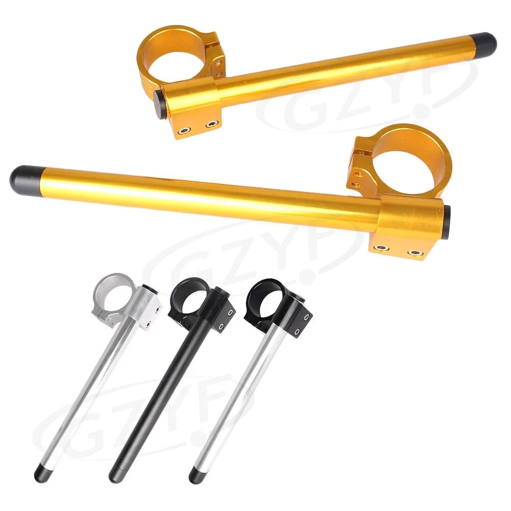 52mm Clip-On Handlebar Fork Tubes for Universal Motorcycles - 3 Colors