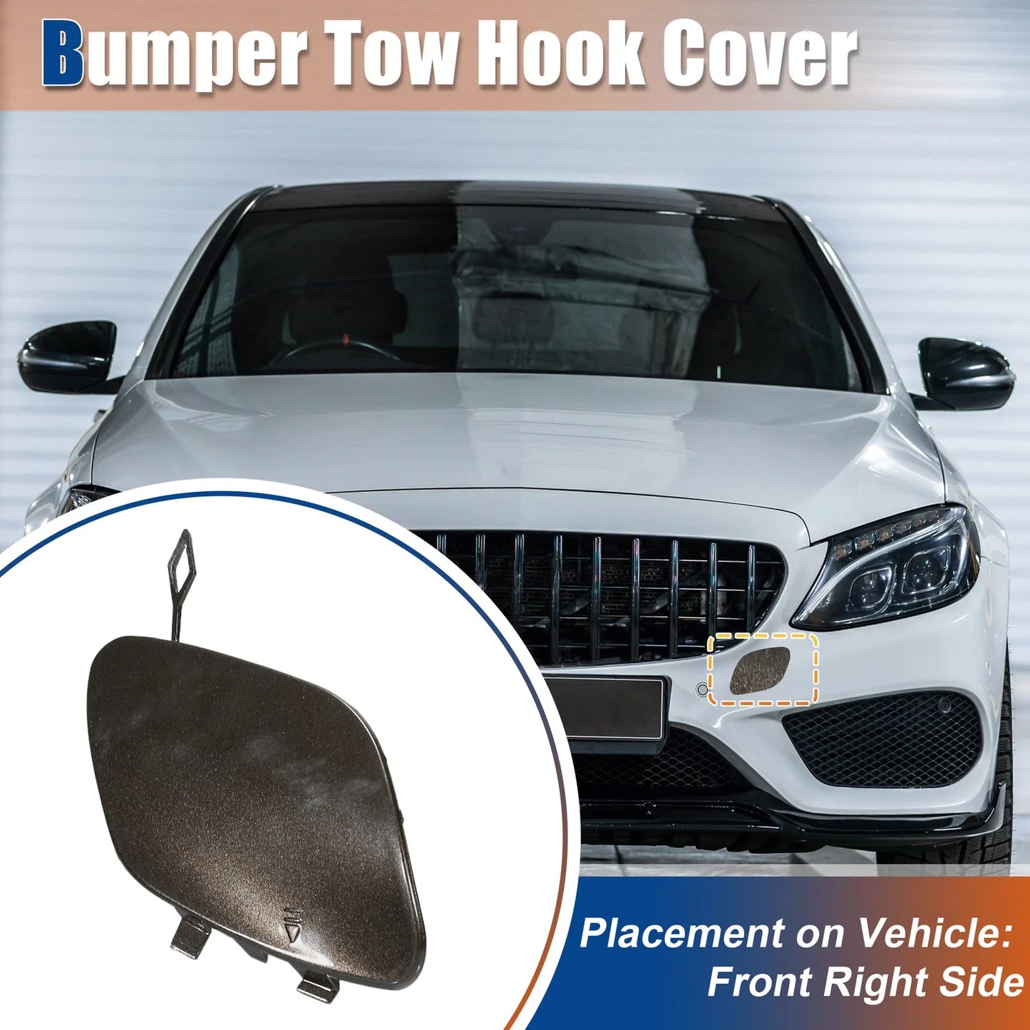 Bumper Tow Hook Cover for Mercedes-Benz C-Class (2015-2023)