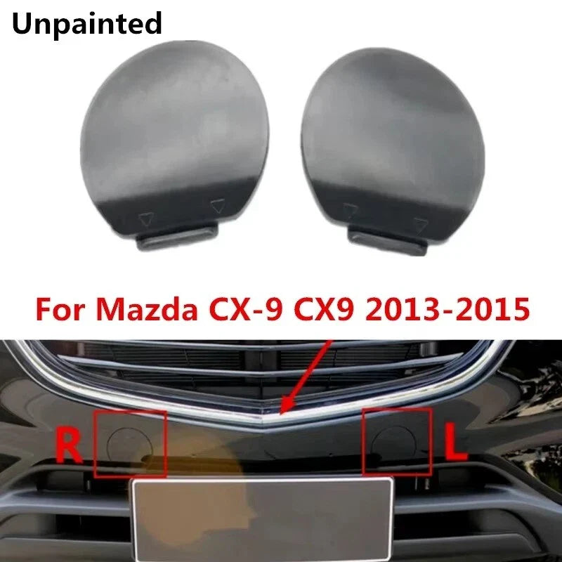 Unpainted Front Bumper Tow Eye Cap Cover Left Right for Mazda CX-9 (2013–2015)