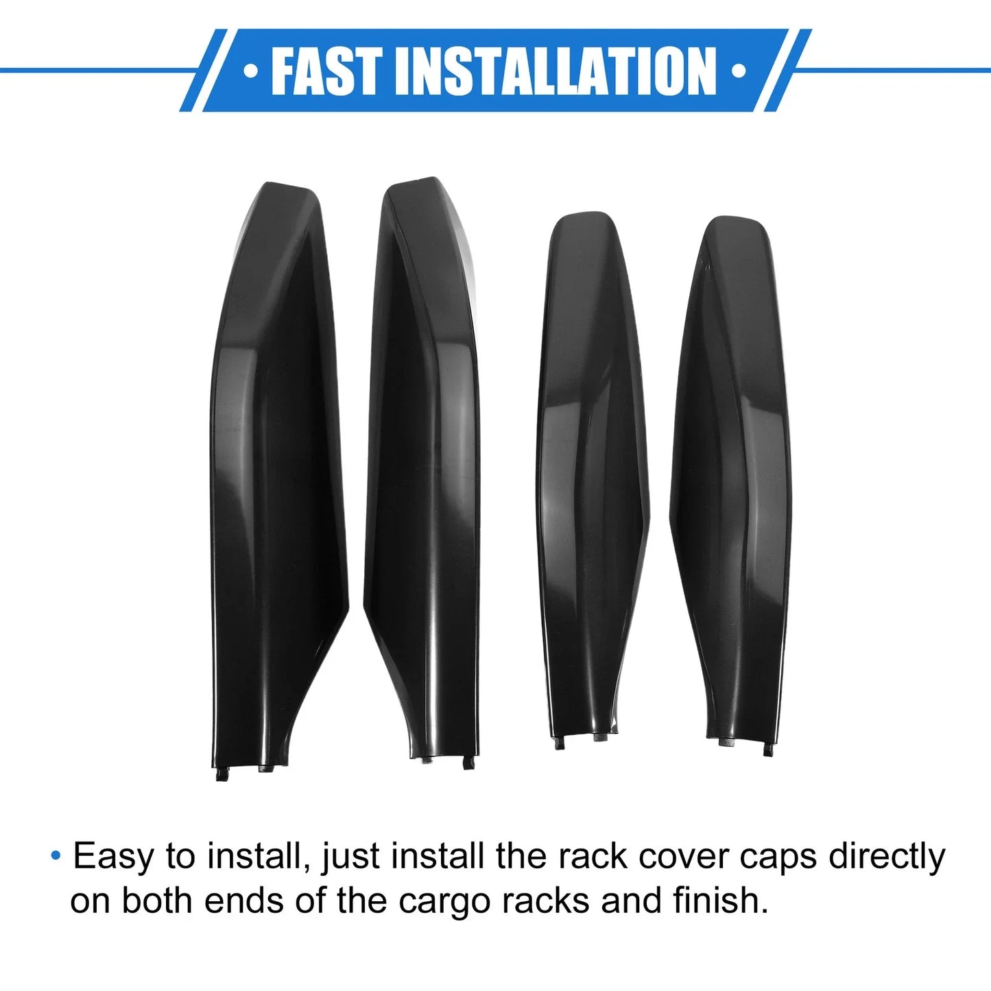 4 x Car Roof Rack Side Rails End Covers for Lexus GX470 (2003-2009) Black