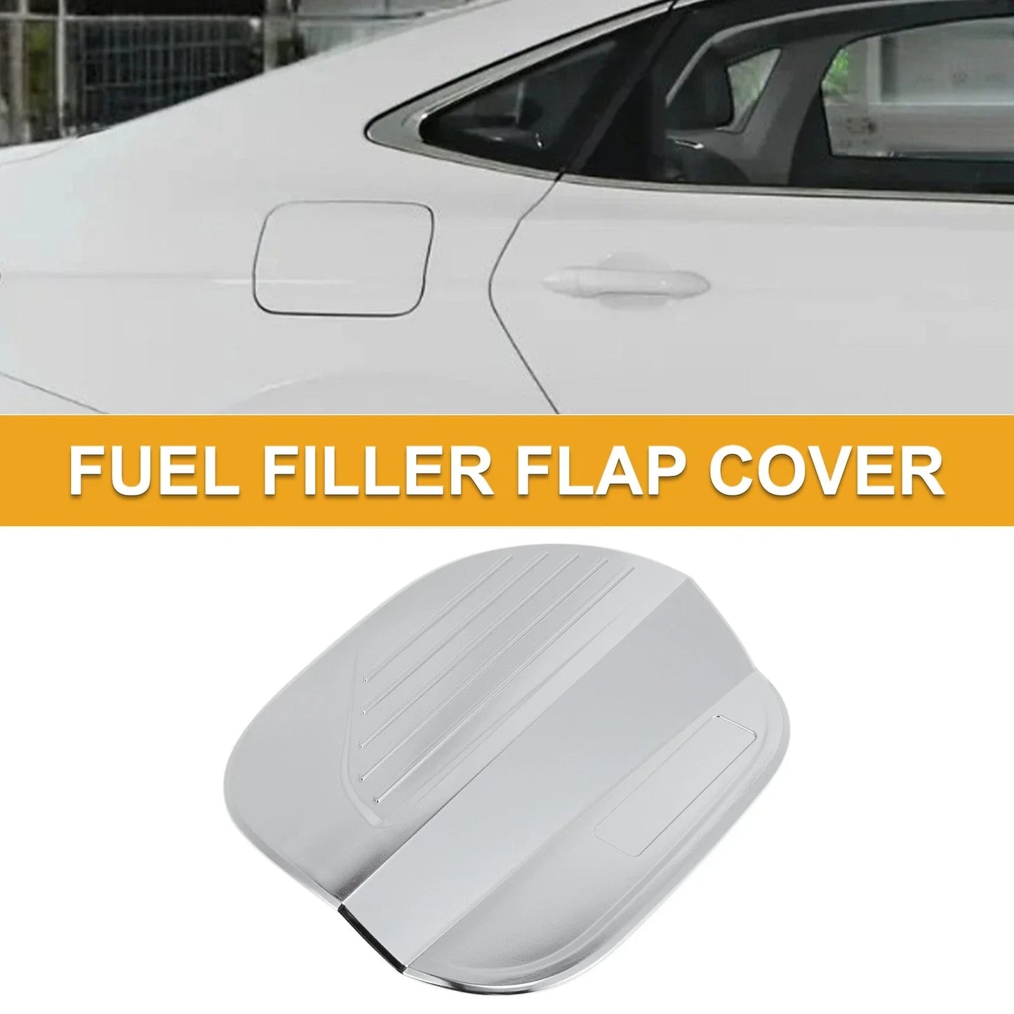 Fuel Tank Door Cap for Hyundai Sonata 2020-2023 Gas Tank Flap Chrome Silver