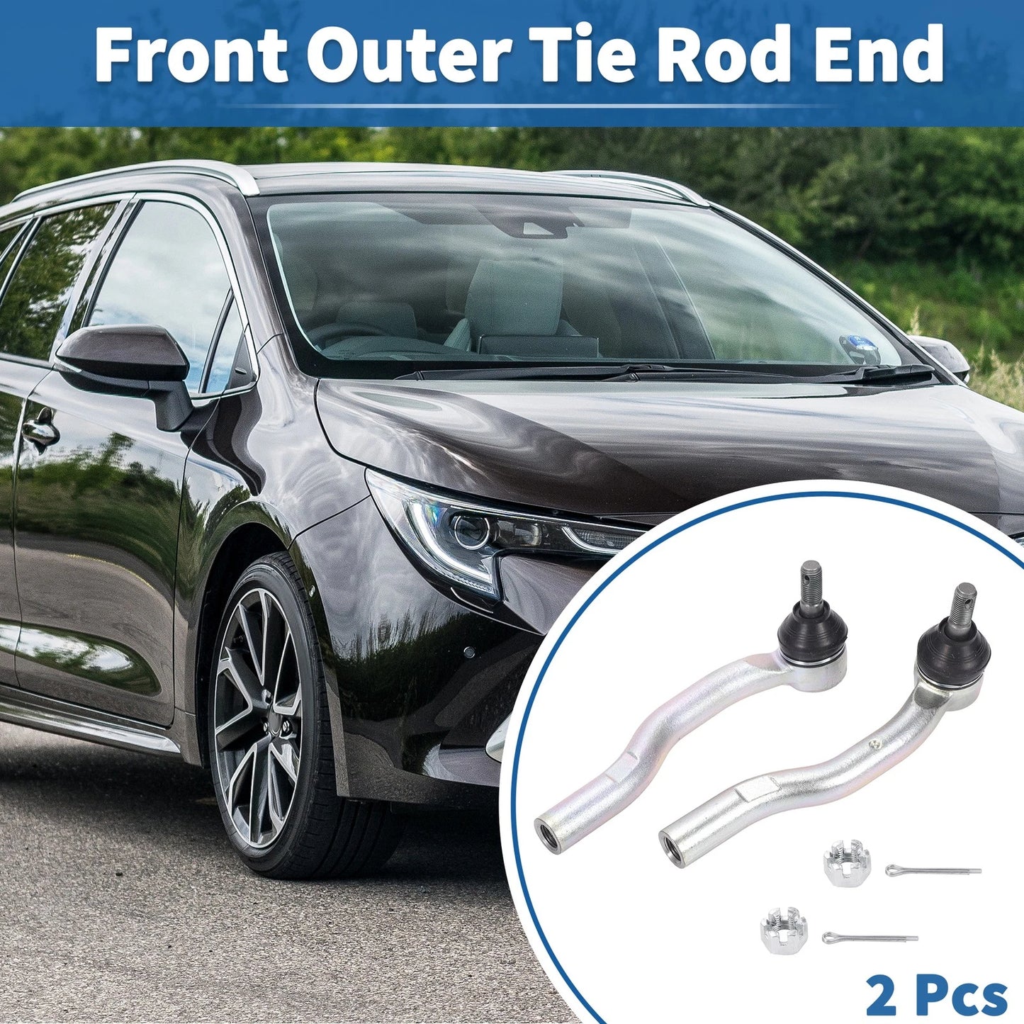 2X Front Outer Tie Rod Ends for Toyota Camry (2002–2003) No. ES3600/ES3601