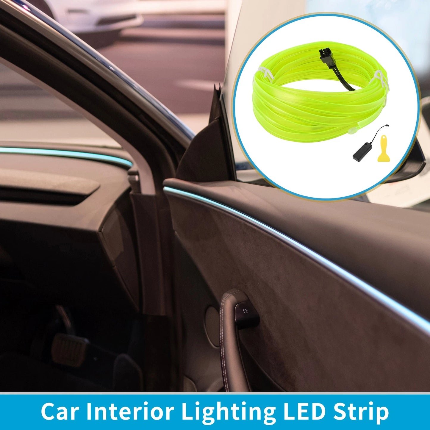 4m LED Neon Wire Car Decoration Lighting Battery Box (3V)