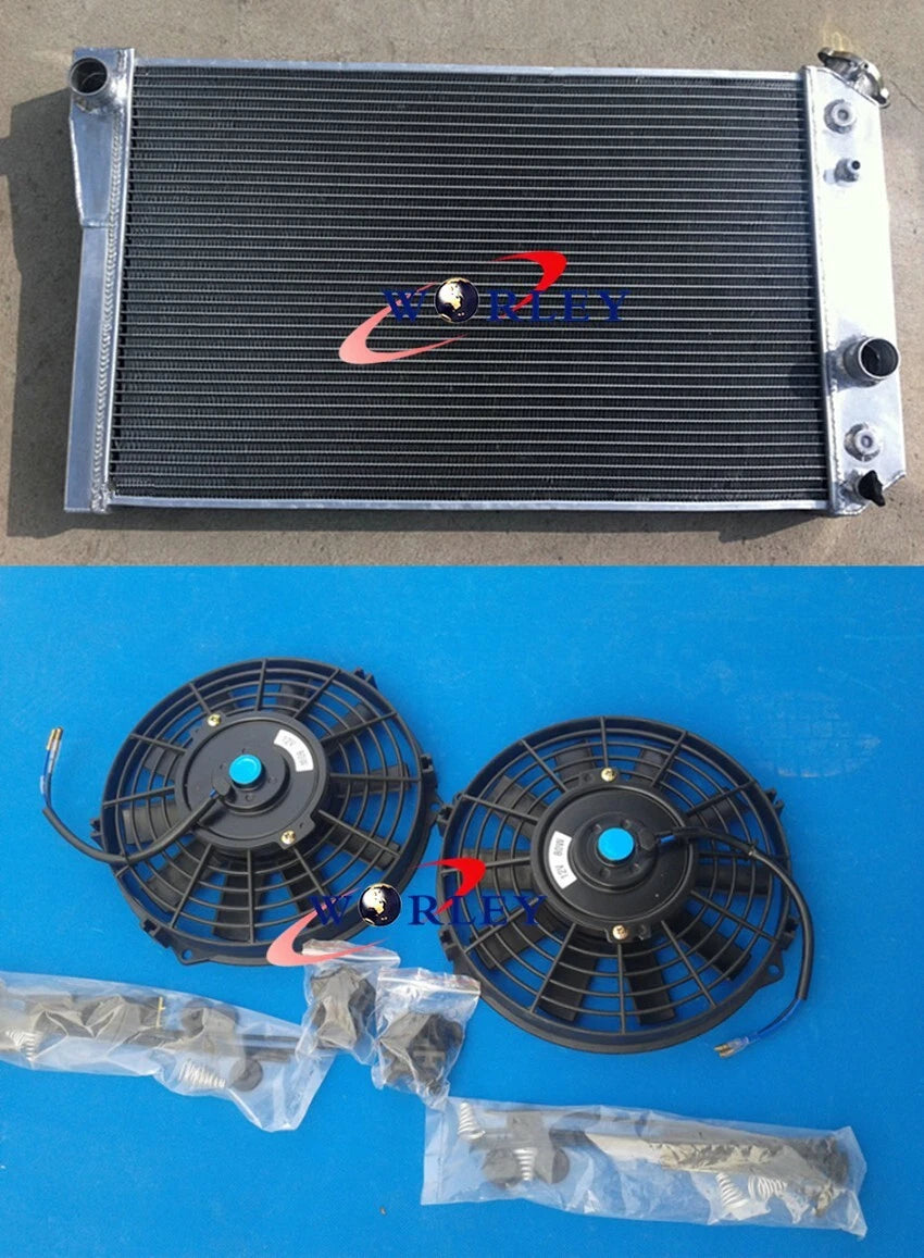 3 Row Aluminum Radiator with 2 Fans for Chevy Corvette (1984–1990)