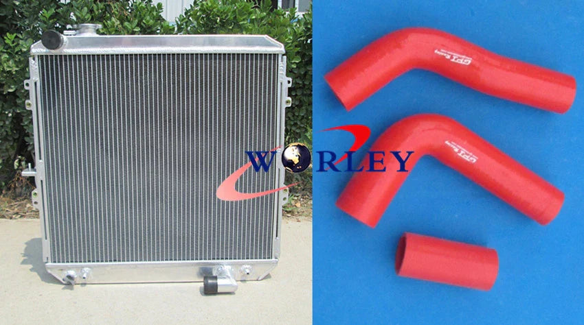 62mm Aluminum Radiator + Silicone Hose for HILUX LN106 LN111 Diesel (1988-1997)
