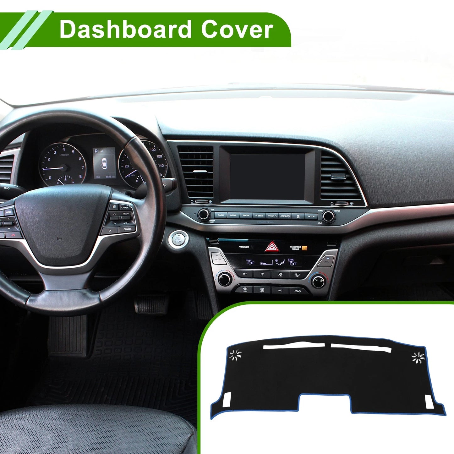 Dashboard Cover for Nissan Moco MG33S (2012–2018) Black Blue Anti-Slip