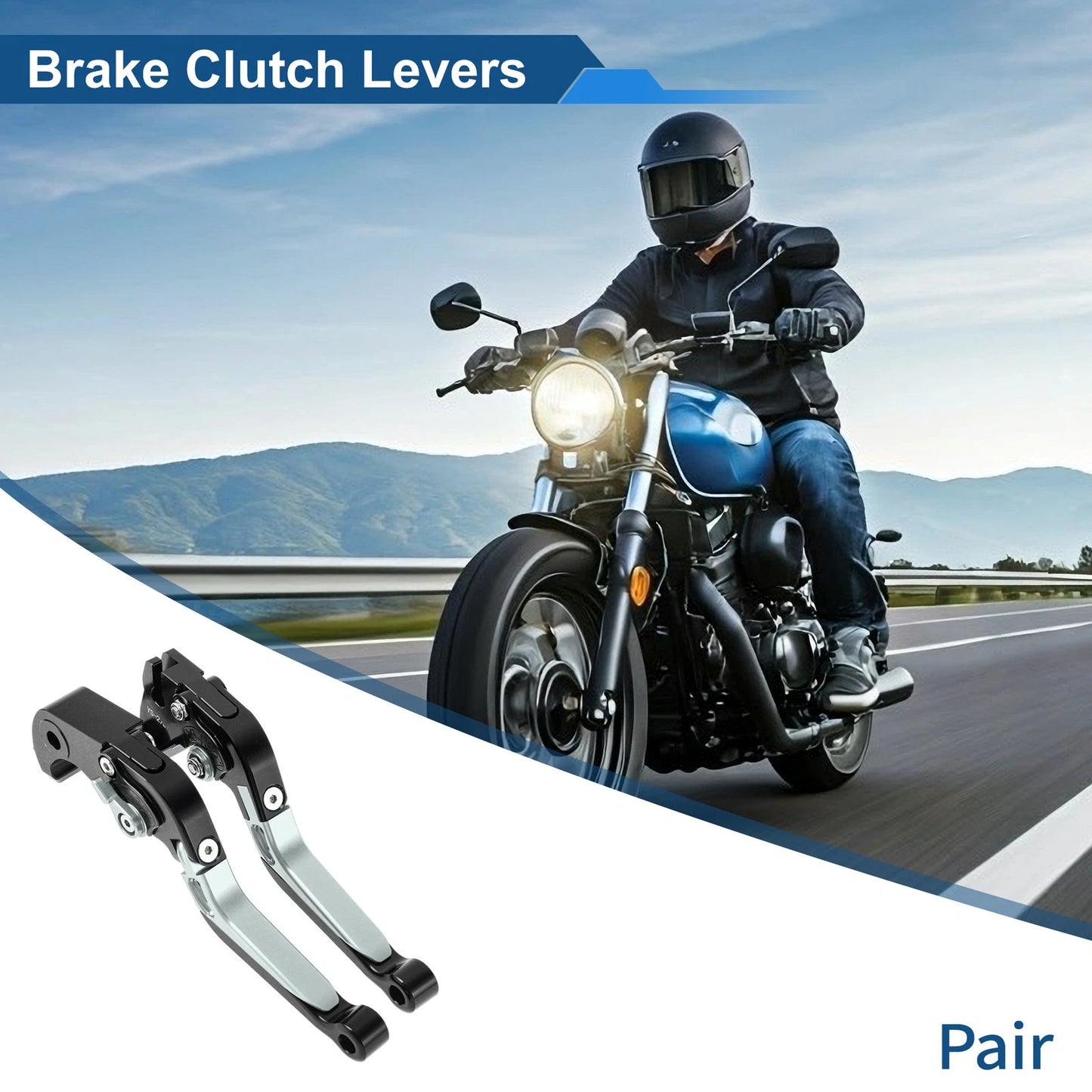 Brake Clutch Levers for Kawasaki ZX10R (2006–2015) Black Titanium Handle 1 Pair