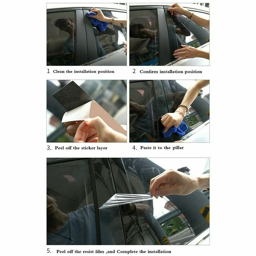 6 x Carbon Fiber Pillar Posts Door Trim Covers for Hyundai Tucson (2021–2023)