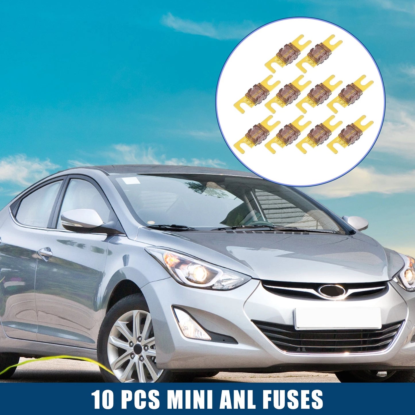 10 Pcs Mini ANL Fuses 175A for Car Motorcycle (Universal)