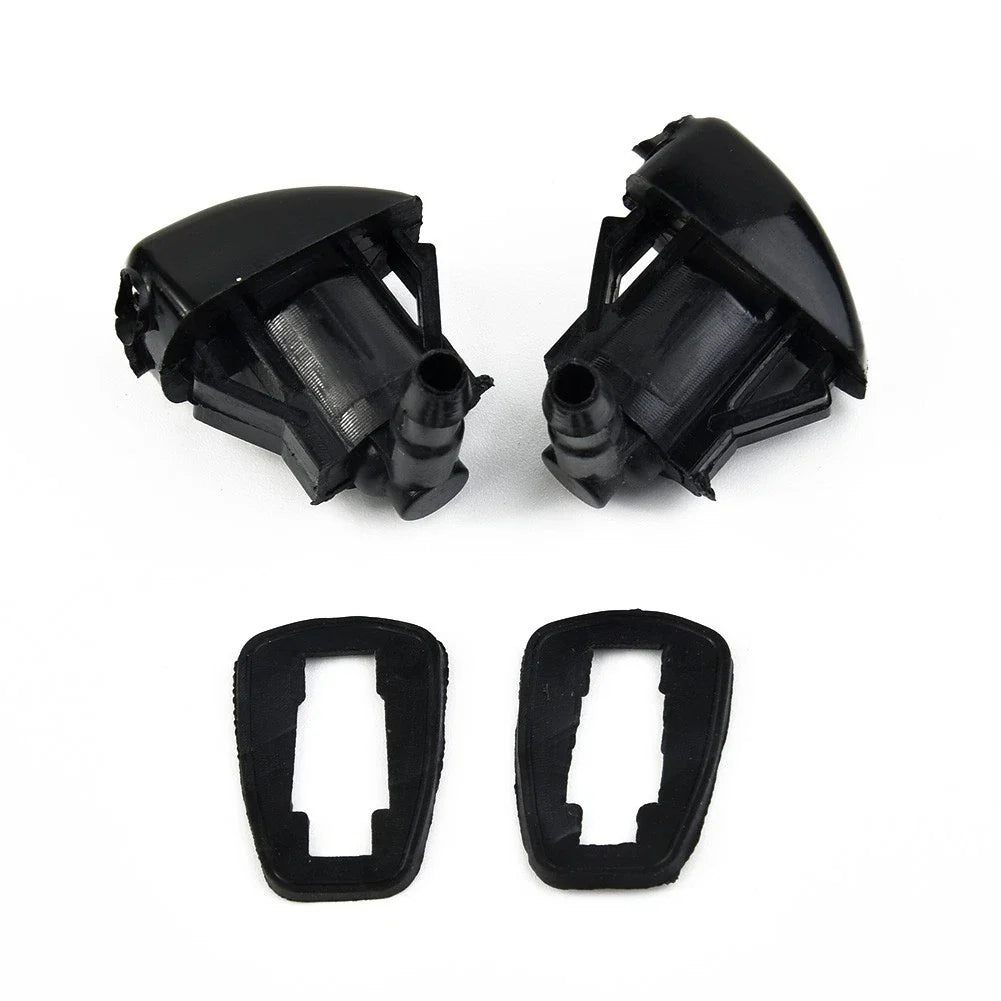 2 x Washer Nozzle ABS-Plastic Black Front Jet Windscreen Wiper for Mazda 3 5 6