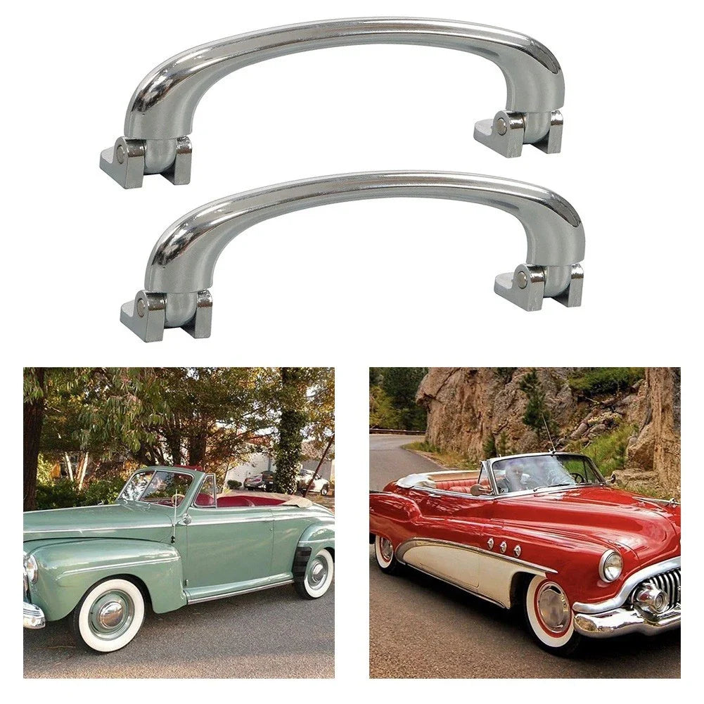 Interior Door Pull Handle / Pair / Chrome for Classic Car