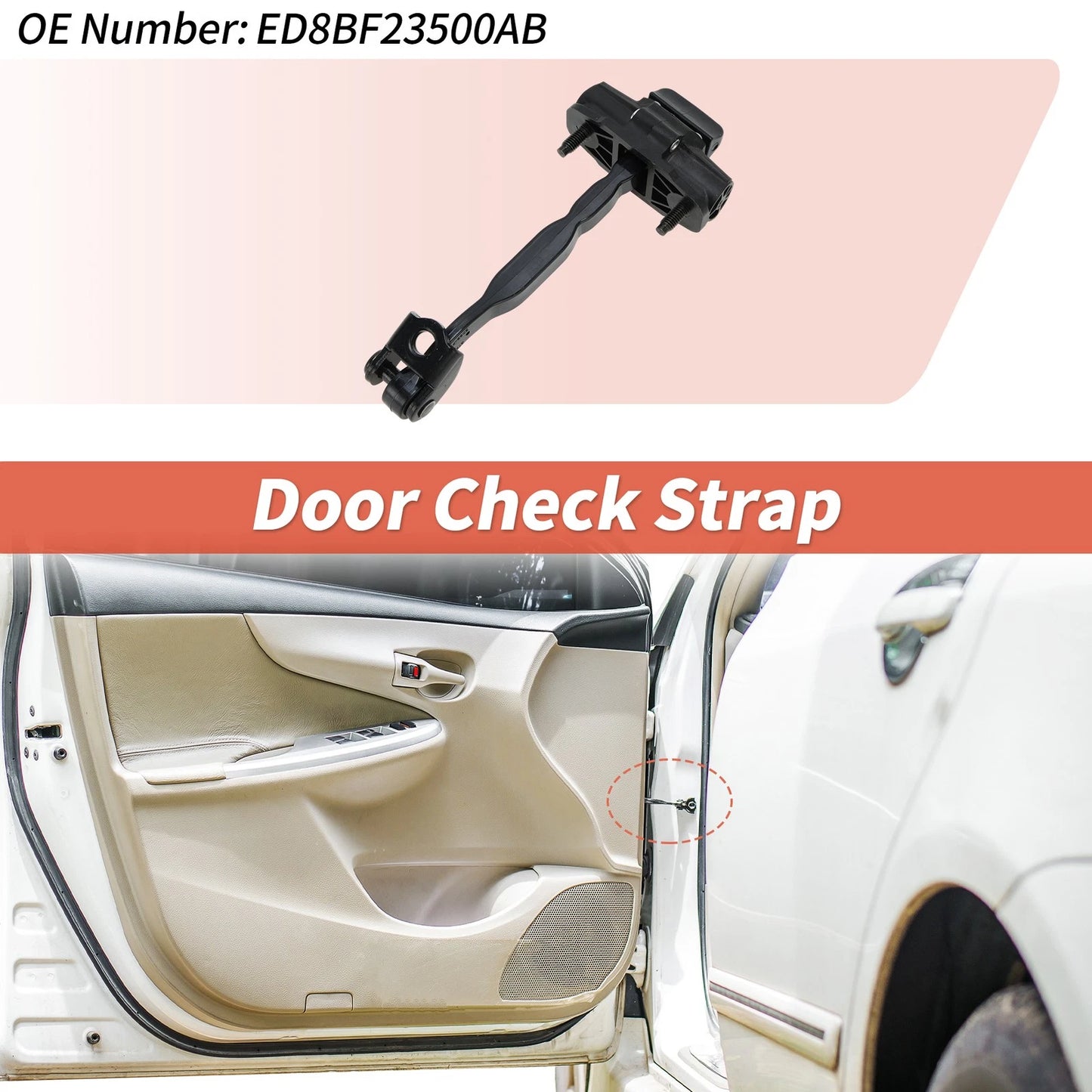 Right Door Check Strap for Ford Escort (2015–2021) No. ED8BF23500AB