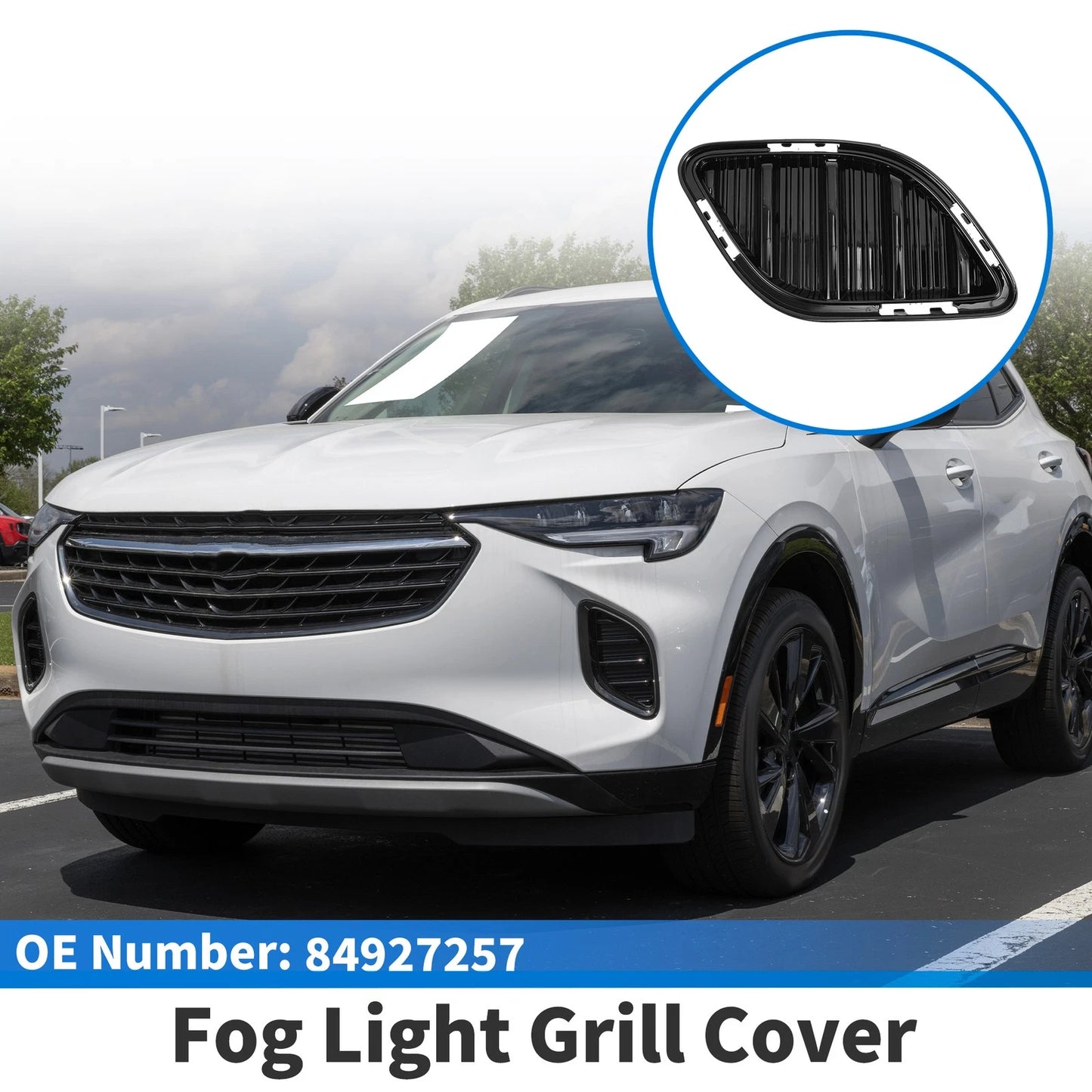 1 Pc Fog Light Grill for Buick Envision (2021–2023) No. 84927257 Black