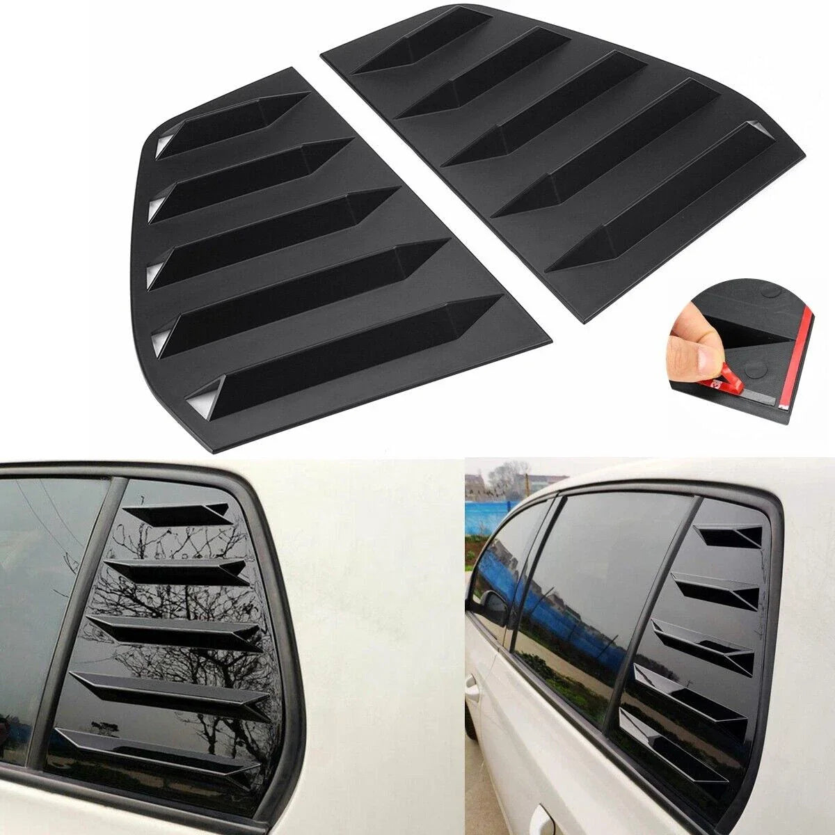 Side Window Louver Shutter Cover Gloss Black for Golf 6 MK6 GTI R (2010–2014)