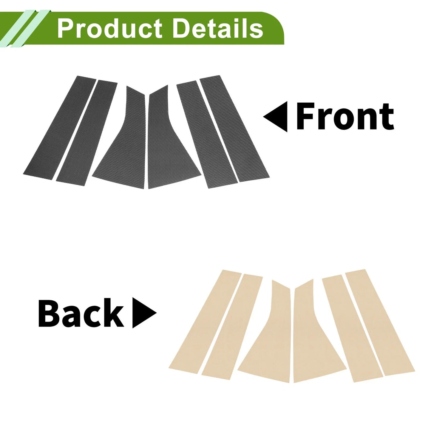 6 x Pillar Window Trim for Chevy Blazer (2019-2024) Carbon Fiber Black
