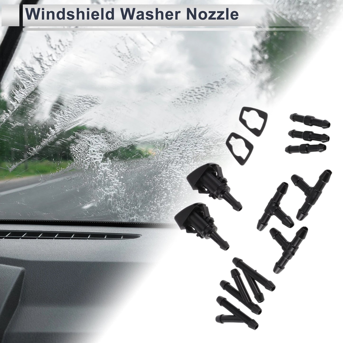 Windshield Washer Nozzle Set of 1 for Subaru (Black)