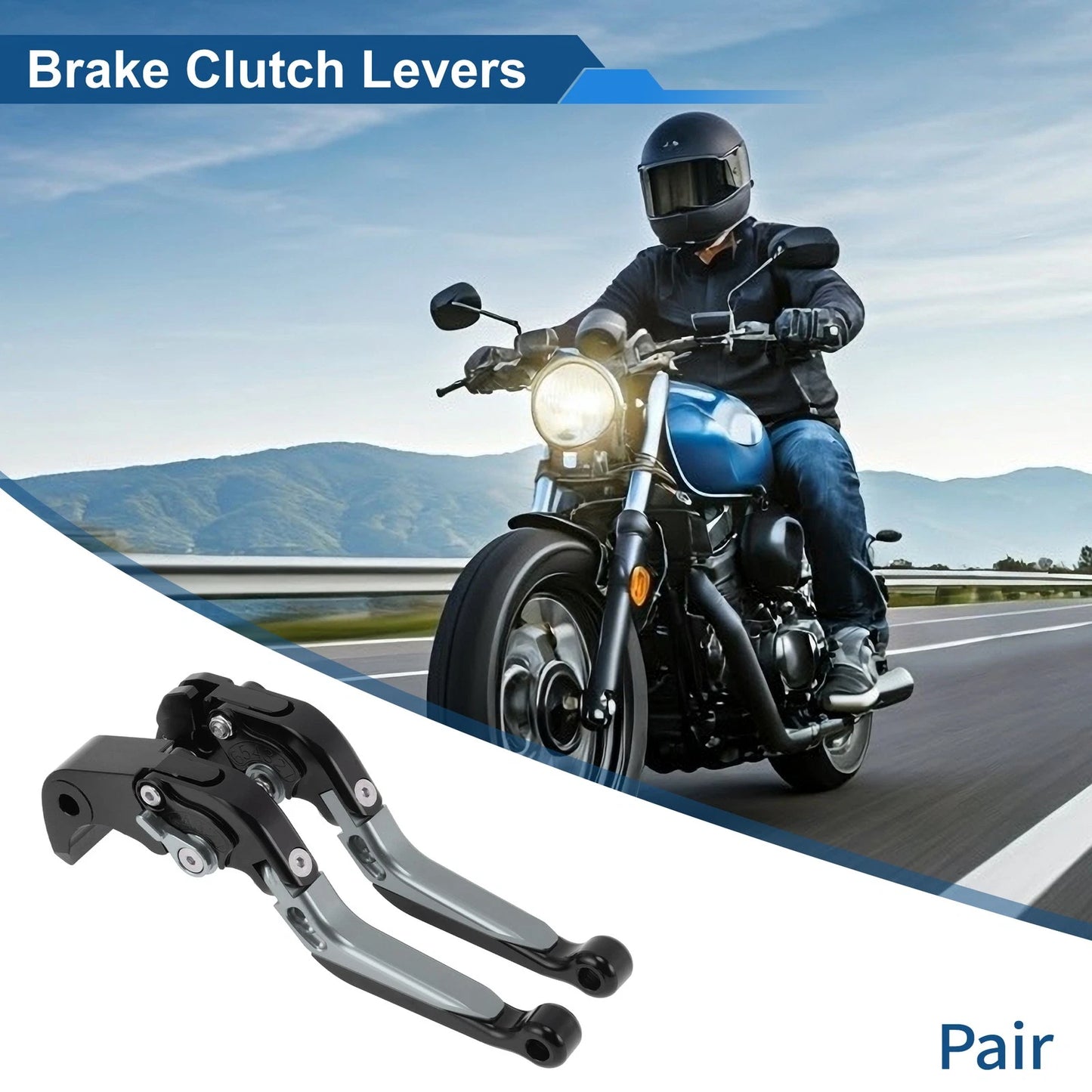 Brake Clutch Levers for Suzuki GSXR1000 (2009–2019) Black Titanium 1 Pair