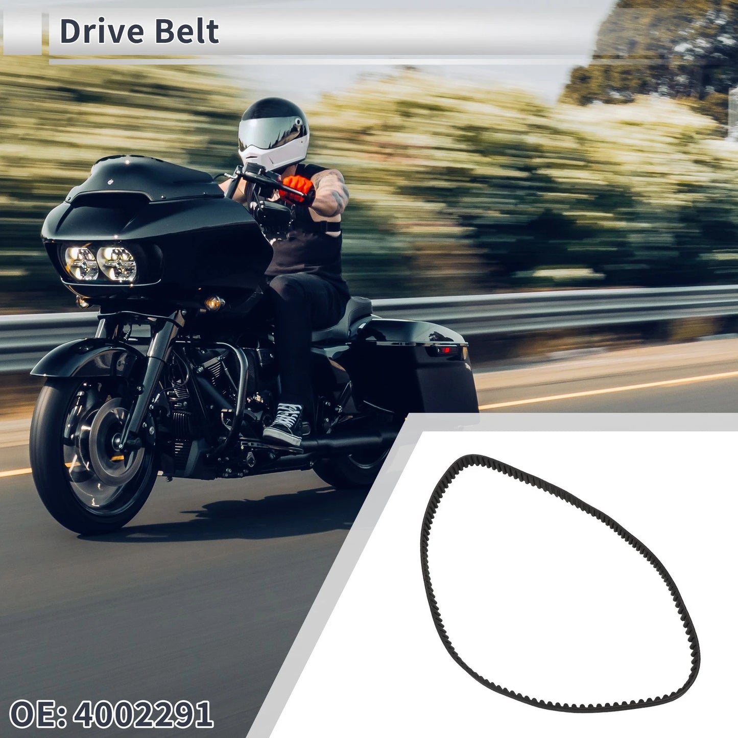 128T Drive Belt V-Belt No.4002291 for Harley Davidson Sportster 883 1200 (1991–2003)