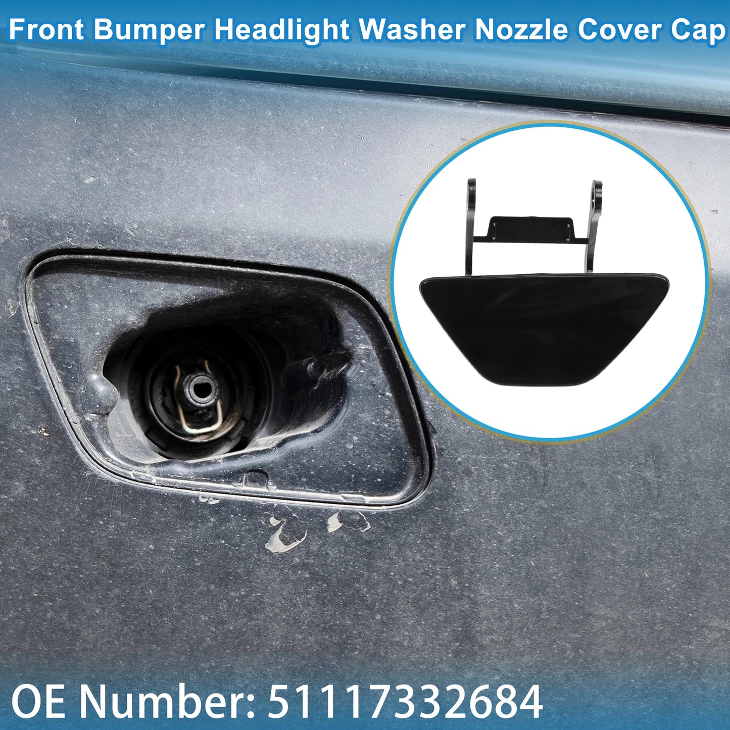 Front Left Washer Nozzle Cover Cap No. 51117332683 for BMW 528i (2014–2016)