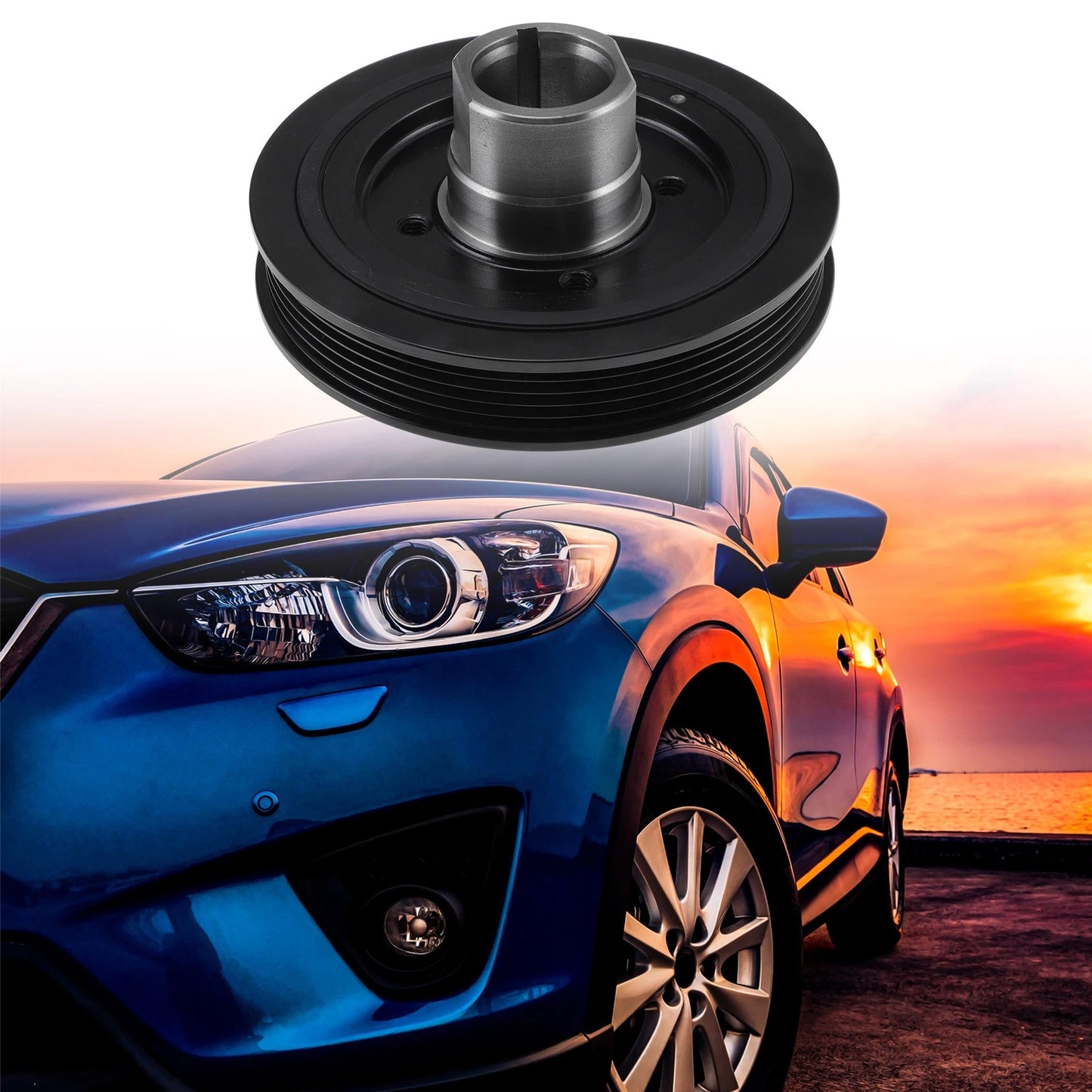 Harmonic Balancer Crank Pulley for Toyota 4Runner (13408-75030) Steel Black
