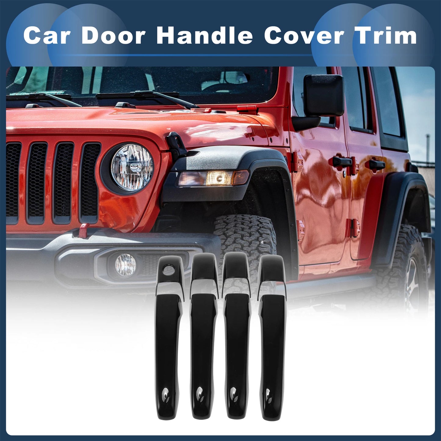 Car Door Handle Cover Trim for Jeep Grand Cherokee (2011–2021) - Black
