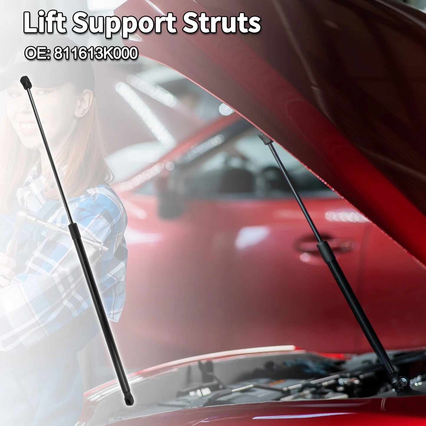 Set of 2 Front Hood Lift Supports Struts No. 811613K000 for Hyundai Sonata (2006–2010)