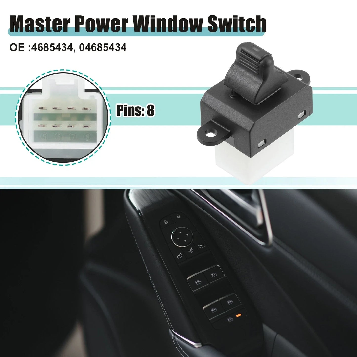 Rear Right Master Power Window Switch for Dodge Viper (2001)