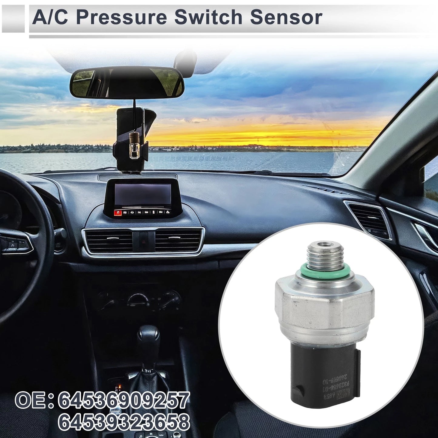 A/C Pressure Switch Sensor for BMW MINI E39 E46 E38 E53 X5 (1997–2006) No. 64536909257