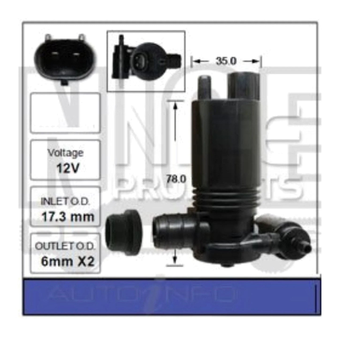 Front or Rear Windscreen Washer Pump for Nissan Pulsar C12 4cyl 1.6L 1.8L 13~17