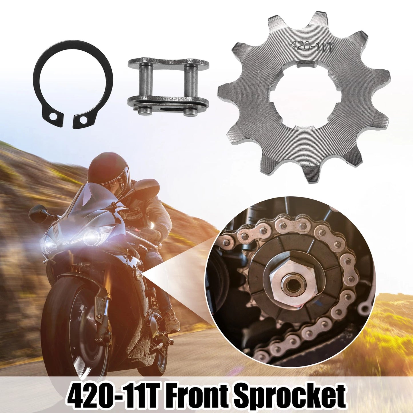 Set of 1 Front Engine Sprocket 420 11T 20mm for Dirt Bike Mini Bike