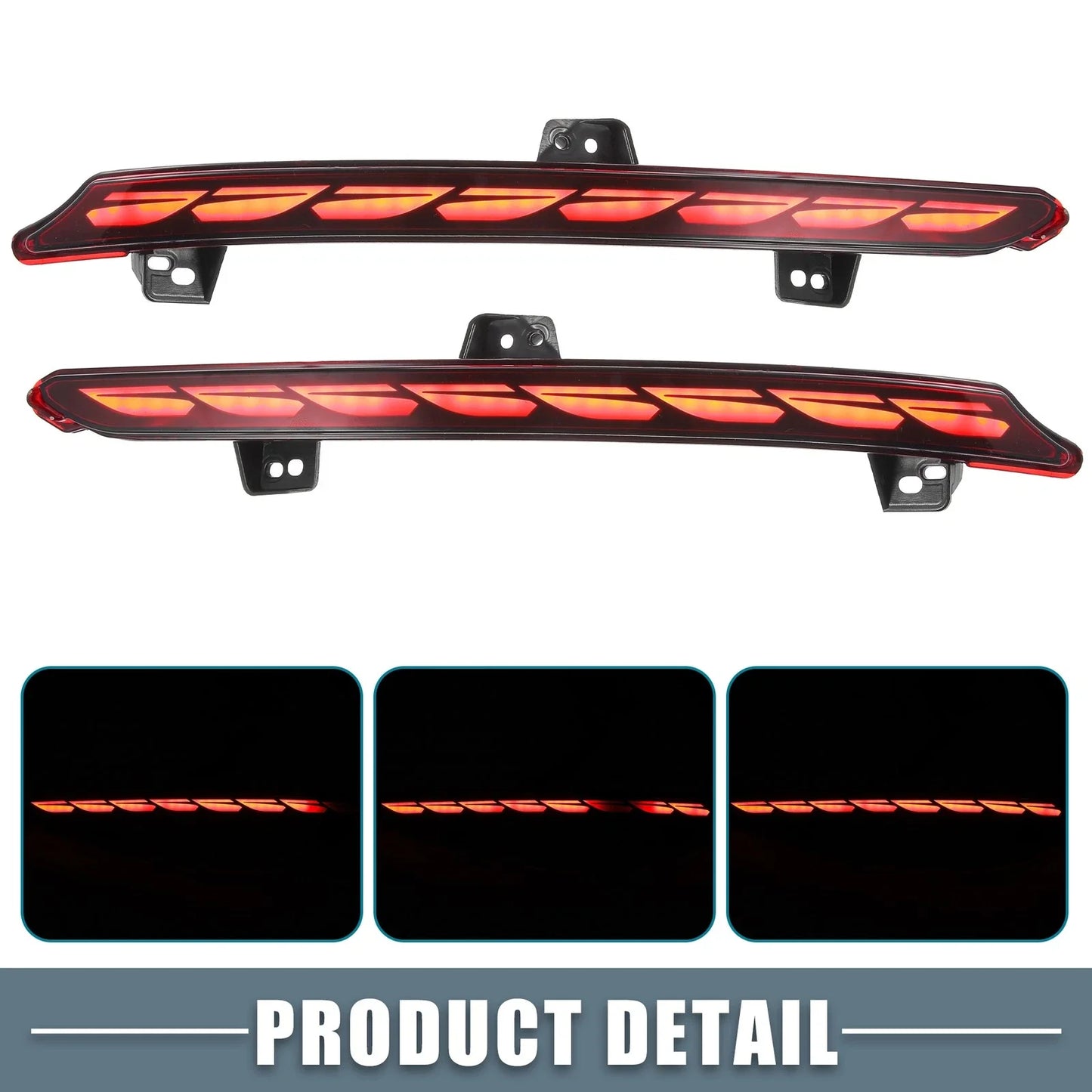 2 x Rear Bumper Reflector LED Brake Turn Signal Lights for Honda Accord (2018-2022)