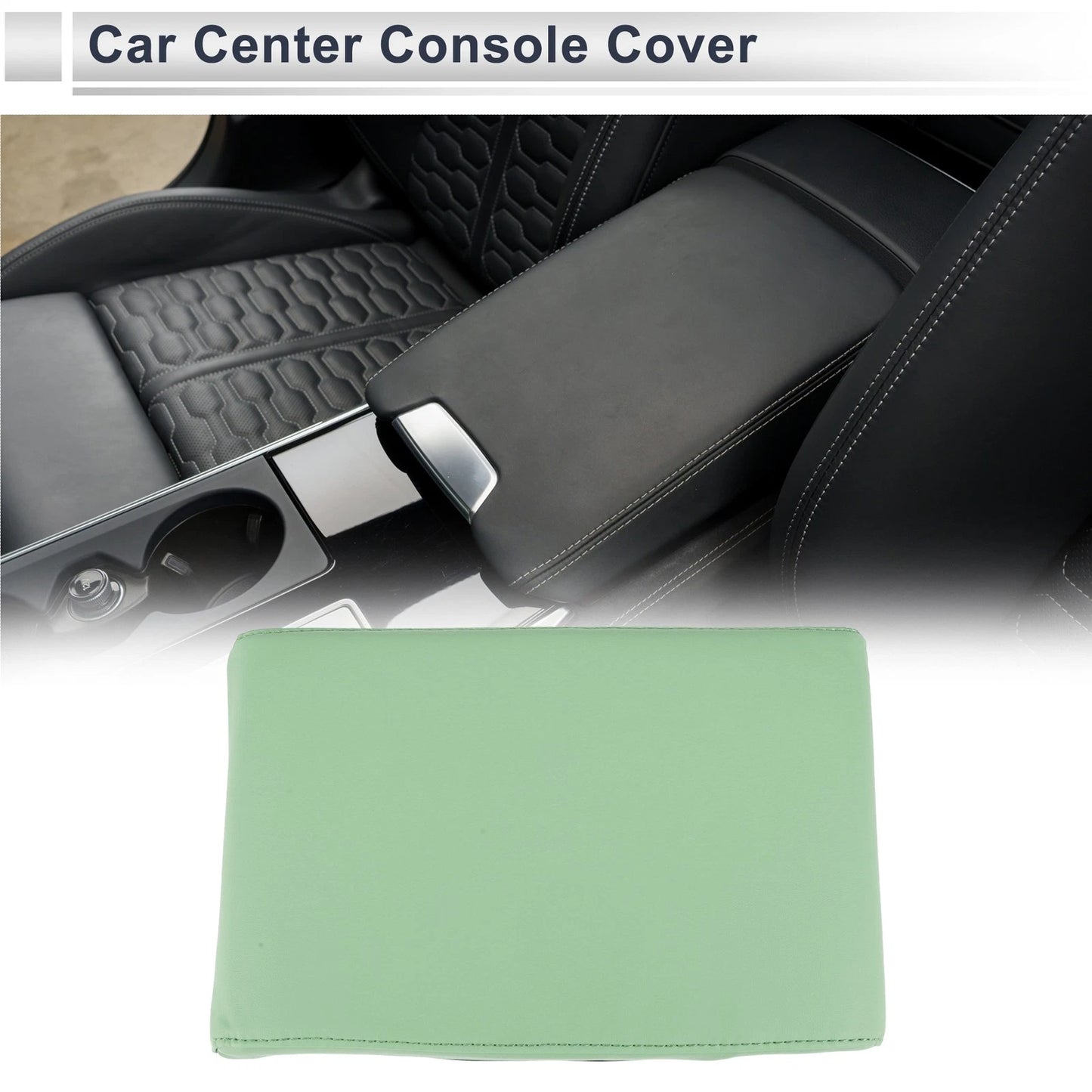 Center Console Cover for Car (12.6"x7.87"x1.97", Light Green)