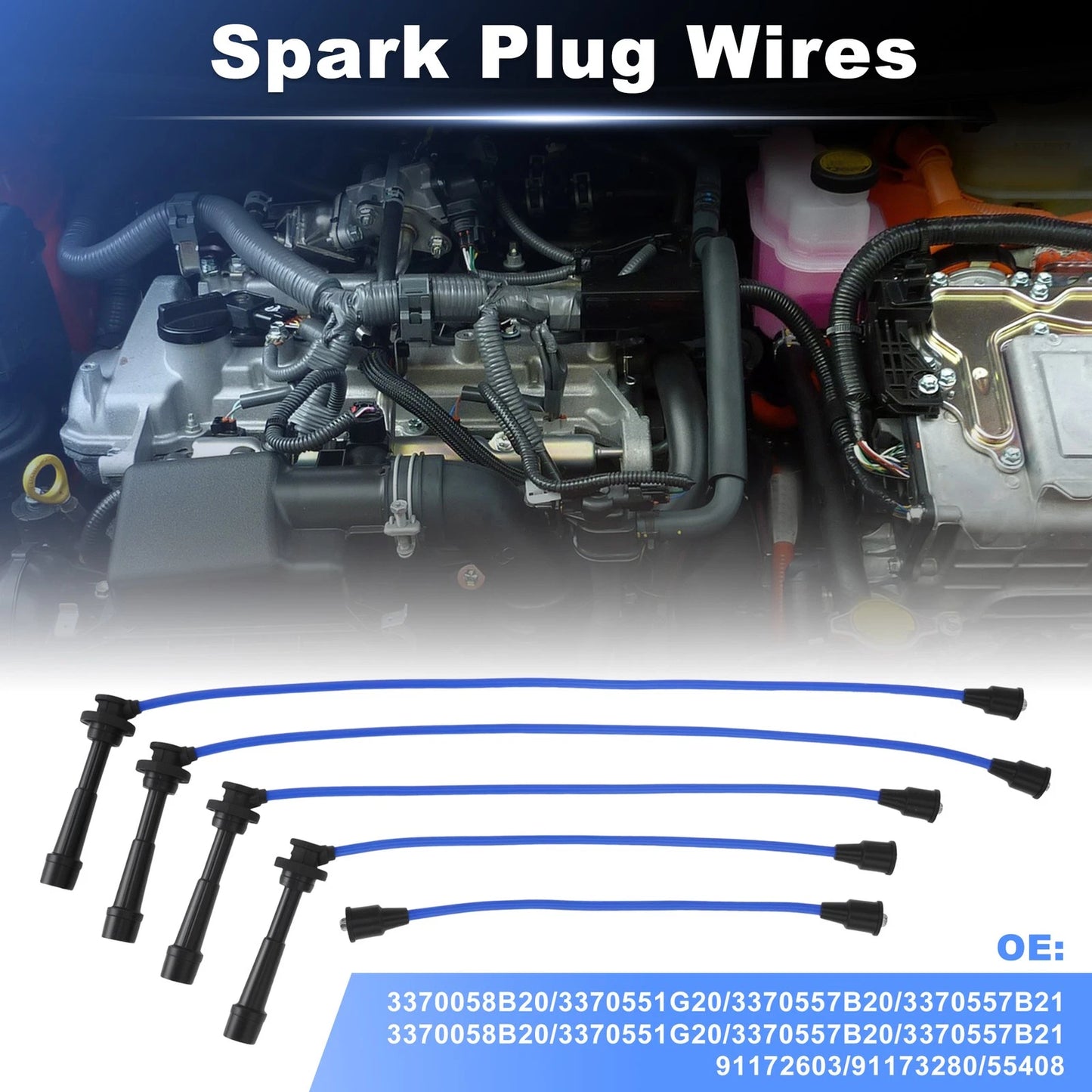 5 pcs Spark Plug Wires for Chevrolet Metro Tracker L4 1.3L (1998–1998) 3370058B20