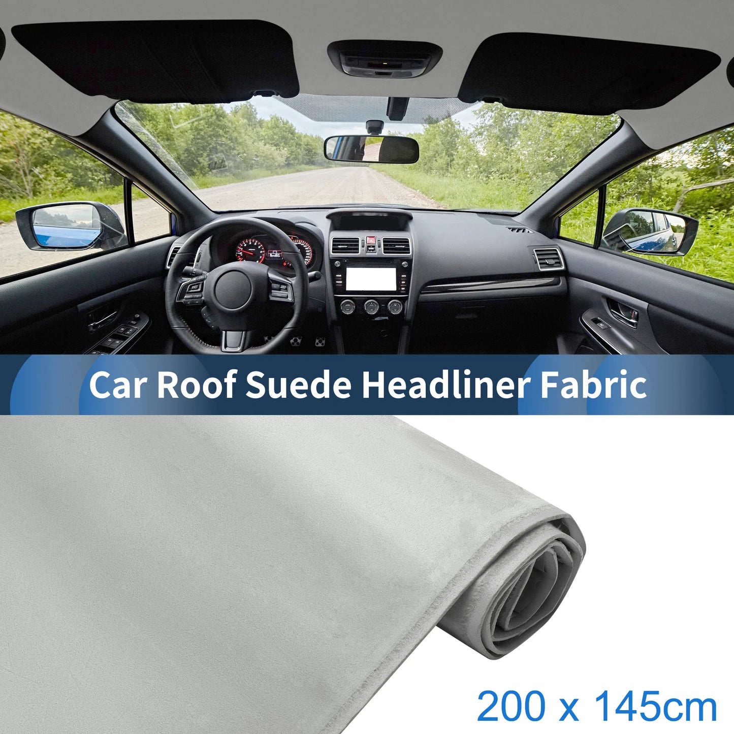 150G Suede Headliner Fabric 80"x57" Foam Backed for Car Roof Repair (Fits Various Models)