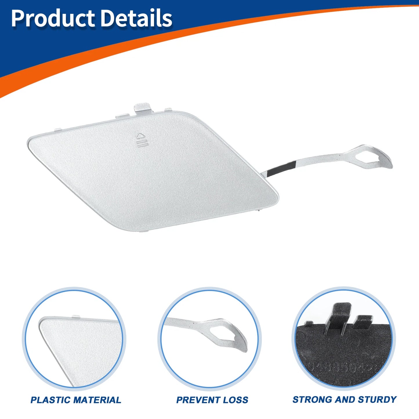 Tow Hook Cover for Mercedes-Benz (A2048850426) (2012–2015) Silver Tone