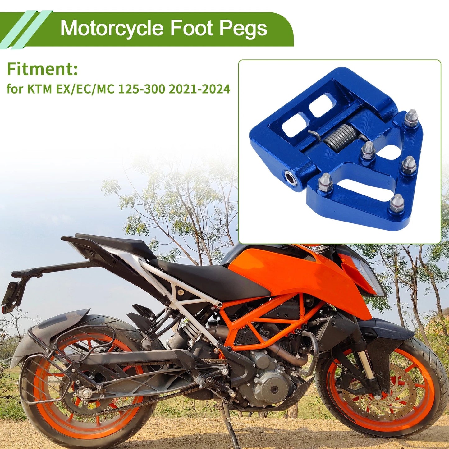 Motorcycle Foot Peg for KTM EX/EC/MC 125-300 (2021–2024) Aluminum Alloy Blue