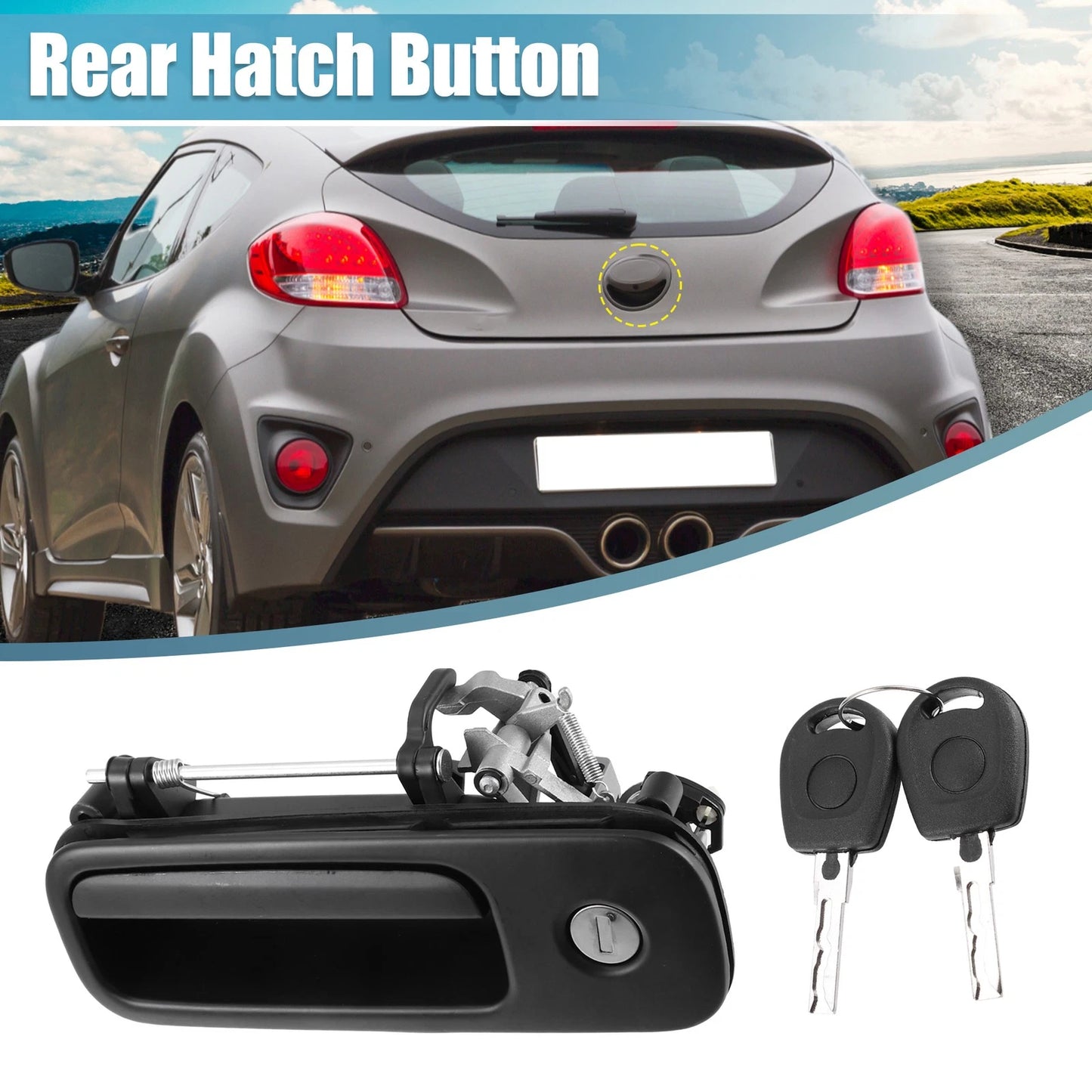 Set of 2 Tailgate Release Handles 1J6827565B 1J6827565A for VW Seat