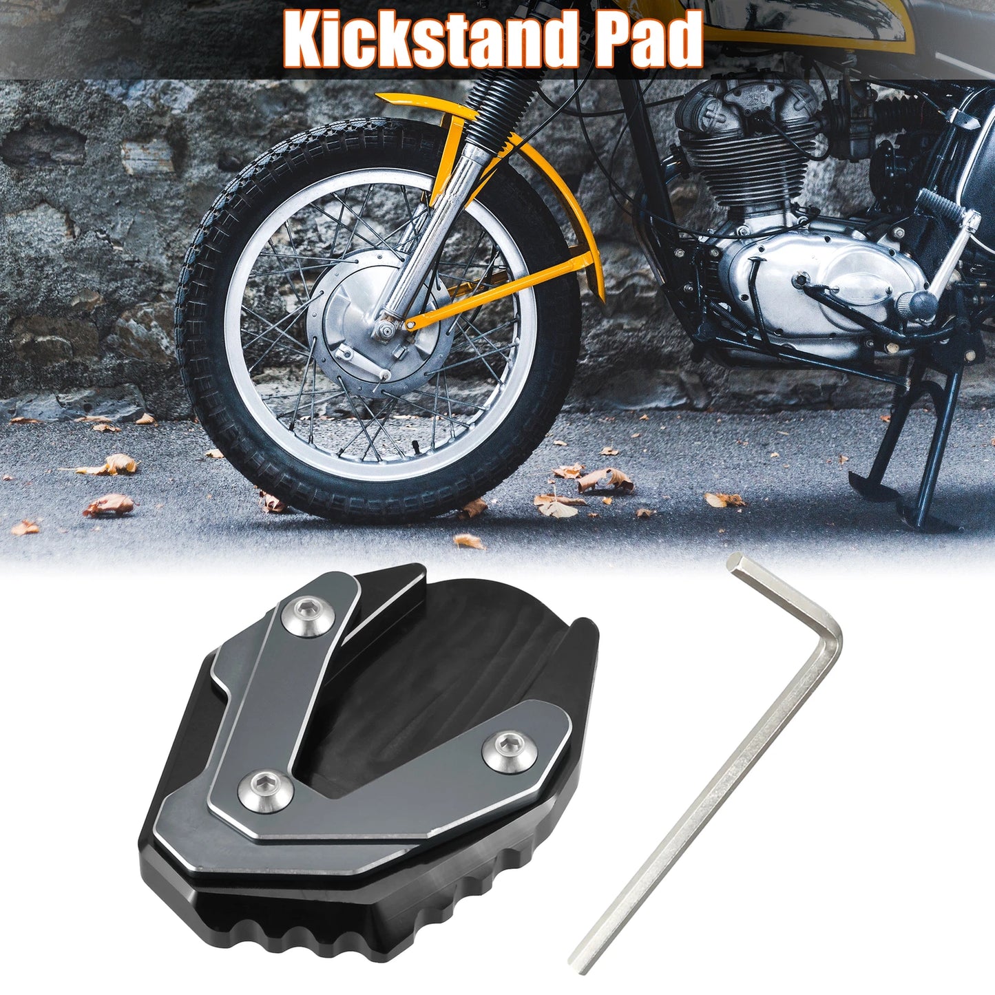 Kickstand Pad Set for Suzuki Jixer 250 SF (2018–2023) Titanium Tone