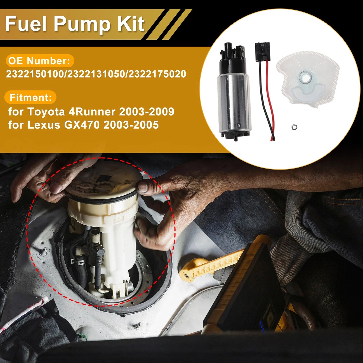 Fuel Pump for Toyota 4Runner (2003–2009) Metal No. 2322150100