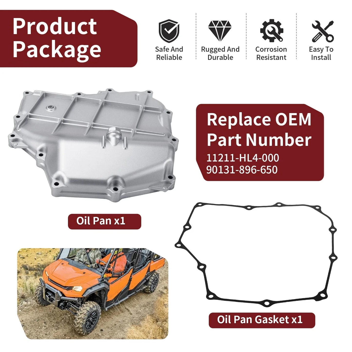OIL PAN for HONDA PIONEER 1000 W/ GASKET (2016–2024)