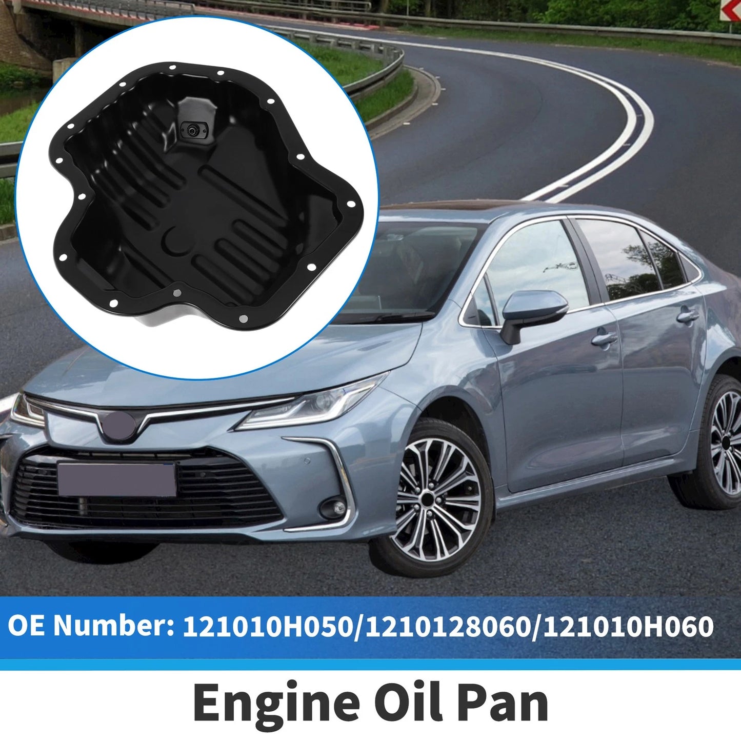 1 Pc Engine Oil Pan for Toyota Camry (2007–2011) No.121010H050 Steel Black