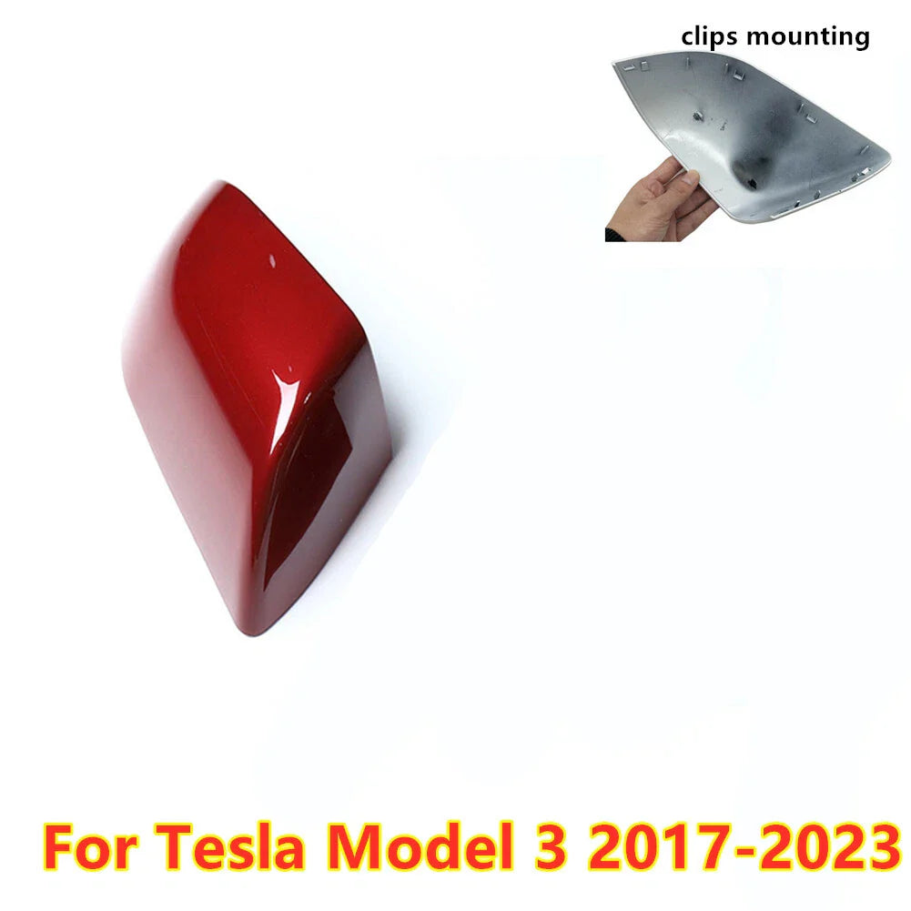 Red Right Passenger Side Mirror Cover Cap for Tesla Model 3 (2017–2022)