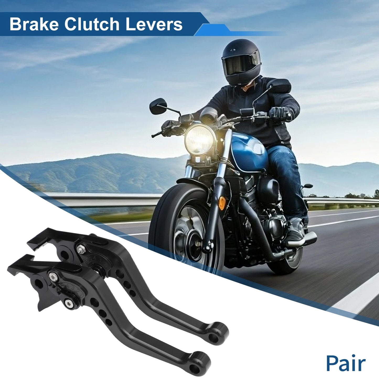 Adjustable Short Brake Clutch Lever for Kawasaki ZX-9R/ZX-9 (1994–1997) Black