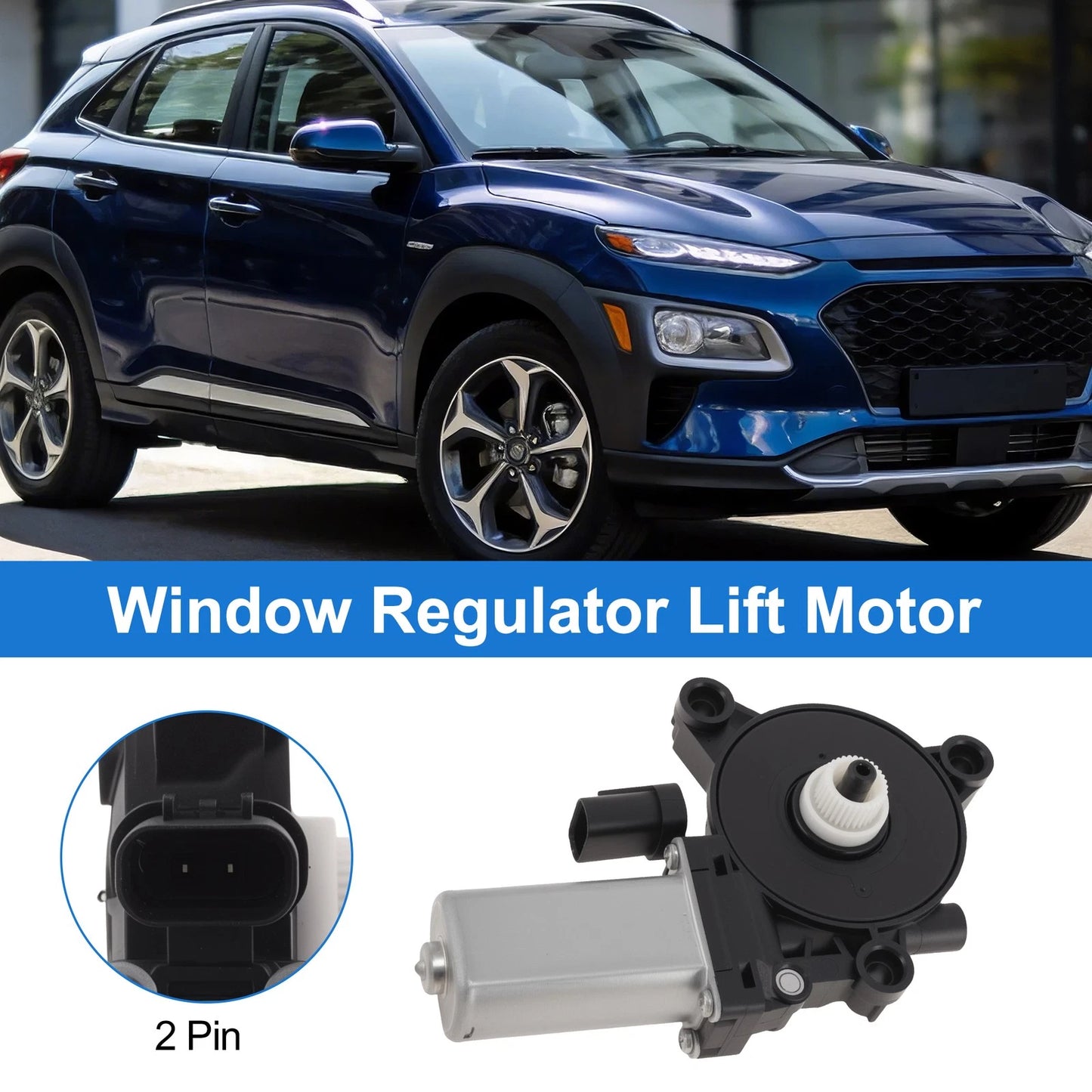 Front Left Power Window Regulator Lift Motor for Hyundai Kona (2018–2023) 82450J9000
