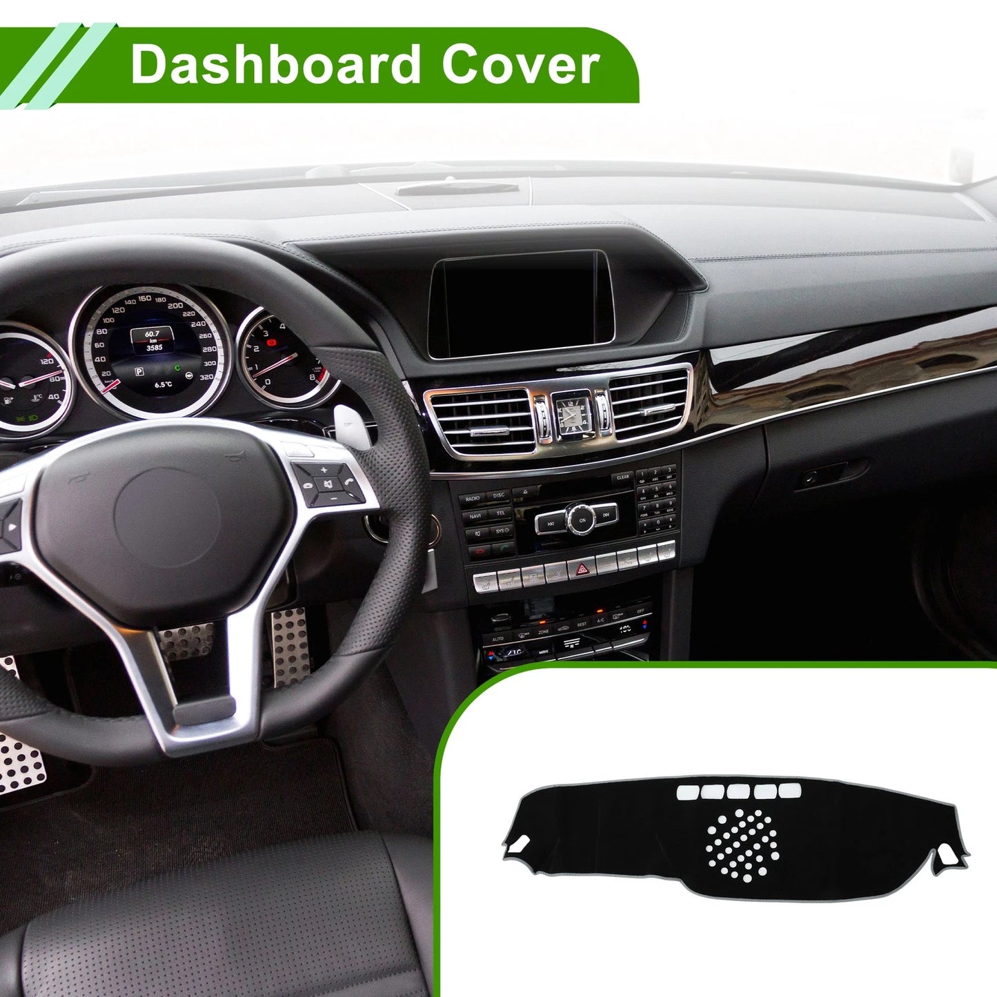 Dashboard Cover for Mercedes-Benz E-Class (2017–2021) 1 Pc Black Gray