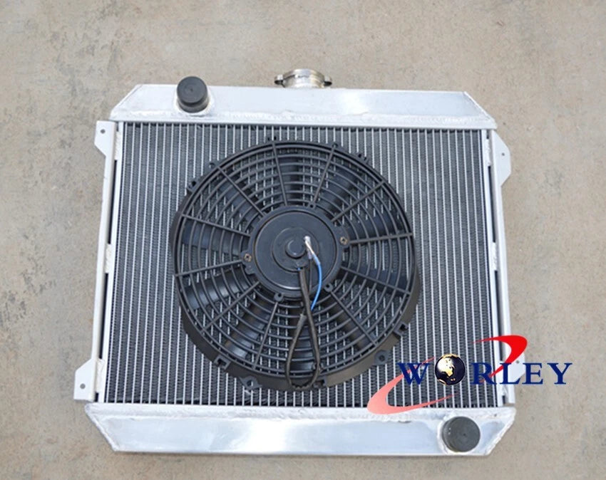 3-Row Aluminum Radiator with Fan for Nissan Datsun Stanza 510 610 710 720