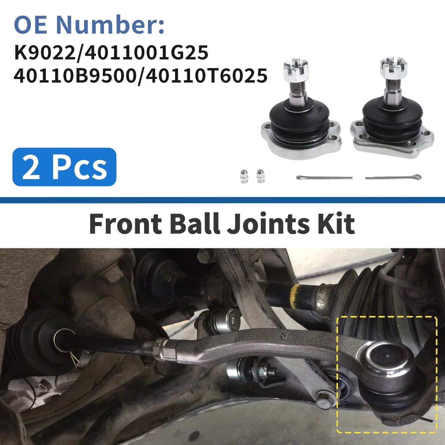 2 Pcs Front Upper Ball Joints for Nissan Pathfinder (1987–1995) No.K9022/4011001G25